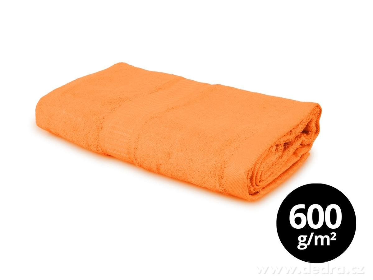 BAMBOO veľký uterák s elegantnou bordúrou - oranžový