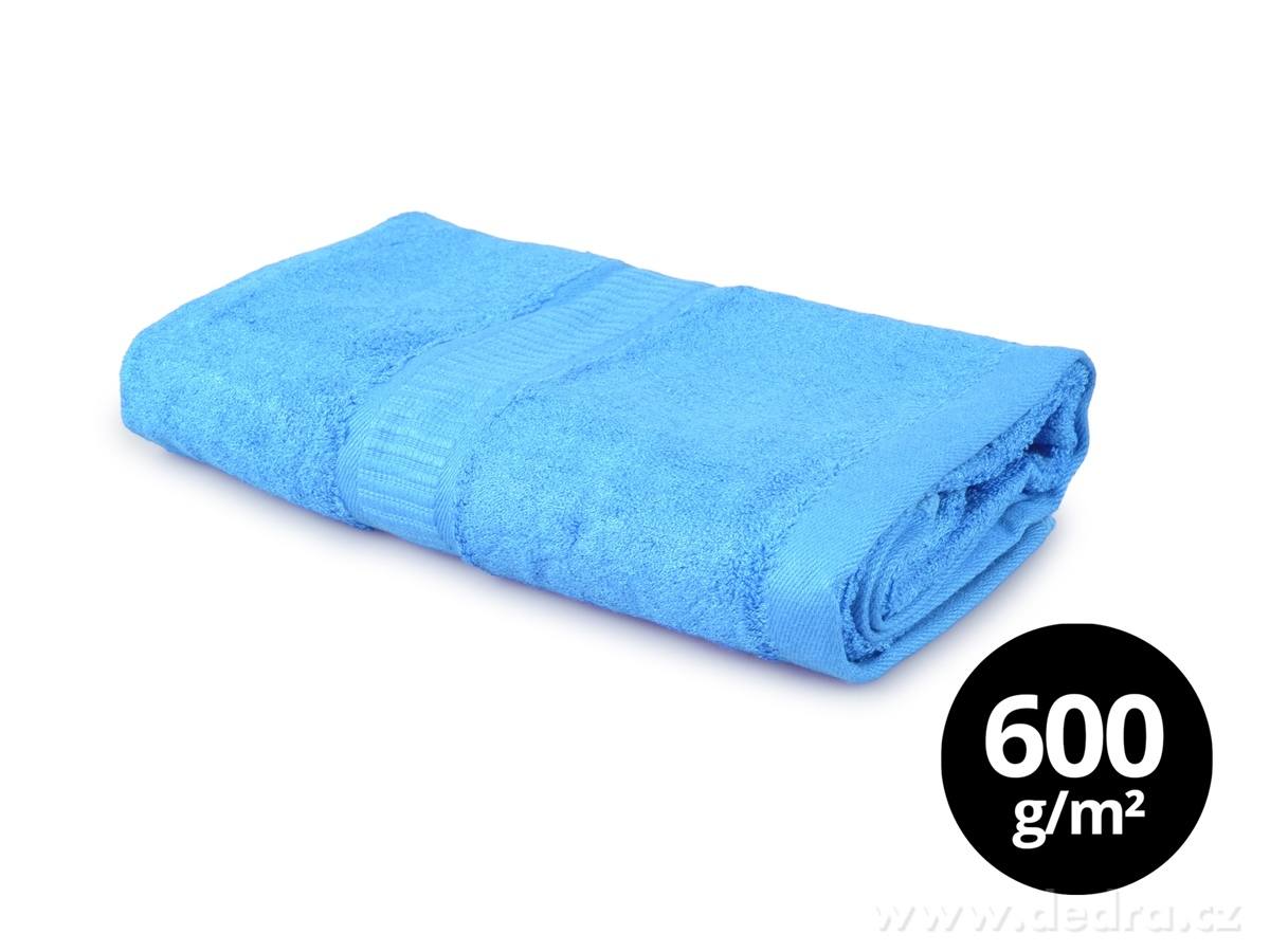 BAMBOO veľký uterák s elegantnou bordúrou - modrý