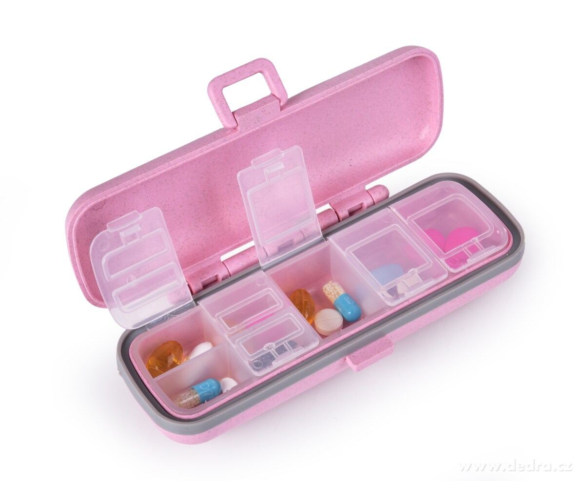 GOECO zásobník na lieky a vitamíny ružový