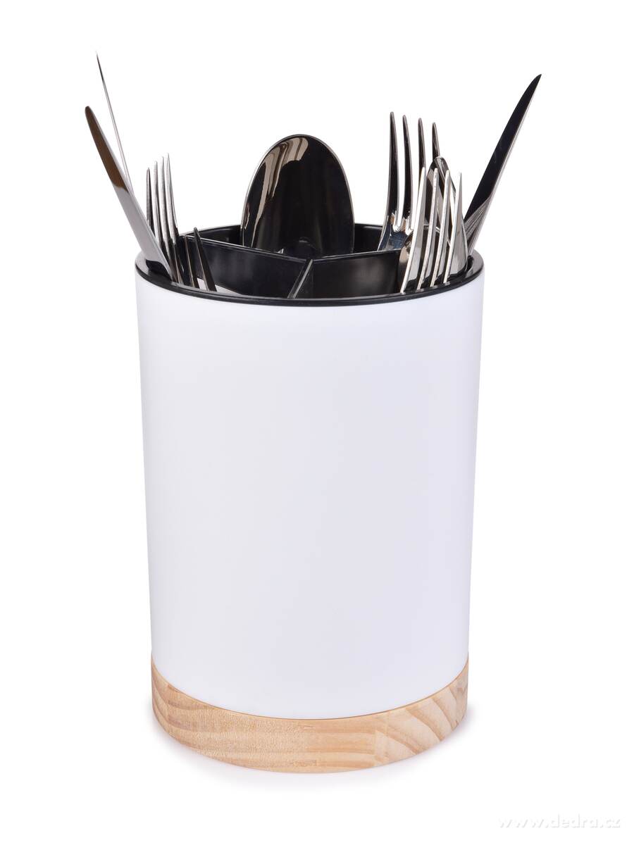 Stojan/odkvapkávač na kuchynské náčinie a príbory, biely