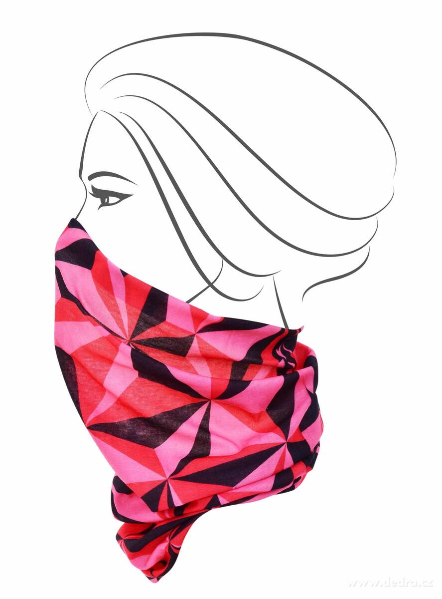 Multifunkčná šatka, ružové origami